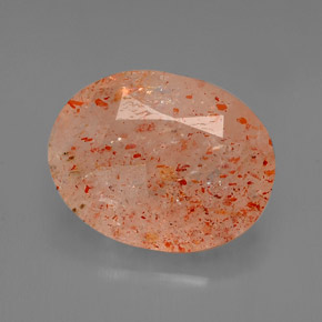 3.26 ct Orange Sunstone Gemstone, Sunstone Gem in Oval Facet Shape for Sale.