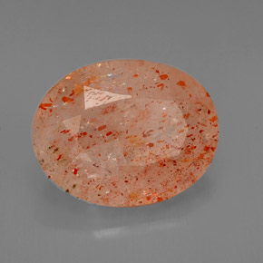 3.26 ct Orange Sunstone Stone, Natural Sunstone in Oval Facet Shape for Sale