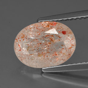2.27 ct Orange Sunstone Gemstone, Sunstone Gem in Oval Facet Shape for Sale.