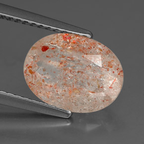 2.27 ct Orange Sunstone Stone, Natural Sunstone in Oval Facet Shape for Sale