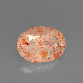 1.31 ct Orange Sunstone Stone, Natural Sunstone in Oval Facet Shape for Sale
