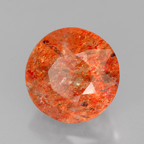 5.76 ct Orange Sunstone Stone, Natural Sunstone in Round Facet Shape for Sale