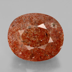 9.23 ct Orange Sunstone Gemstone, Sunstone Gem in Oval Facet Shape for Sale.