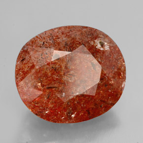 9.23 ct Orange Sunstone Stone, Natural Sunstone in Oval Facet Shape for Sale