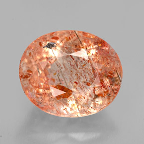 5.73 ct Orange Sunstone Gemstone, Sunstone Gem in Oval Facet Shape for Sale.