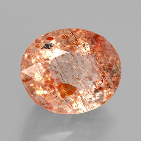 5.73 ct Orange Sunstone Stone, Natural Sunstone in Oval Facet Shape for Sale