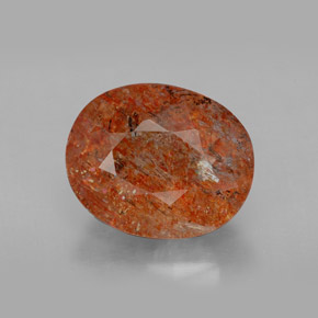 4.86 ct Orange Sunstone Gemstone, Sunstone Gem in Oval Facet Shape for Sale.