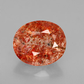 3.14 ct Orange Sunstone Gemstone, Sunstone Gem in Oval Facet Shape for Sale.