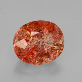 3.14 ct Orange Sunstone Stone, Natural Sunstone in Oval Facet Shape for Sale