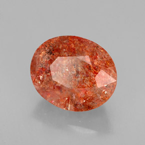 3.09 ct Orange Sunstone Stone, Natural Sunstone in Oval Facet Shape for Sale