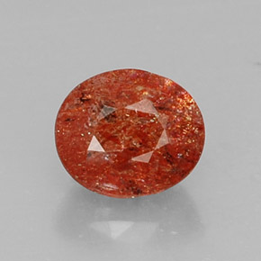 2.74 ct Orange Sunstone Gemstone, Sunstone Gem in Oval Facet Shape for Sale.