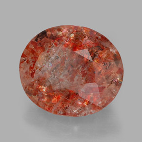 2.98 ct Orange Sunstone Stone, Natural Sunstone in Oval Facet Shape for Sale