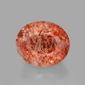 1.70 ct Orange Sunstone Gemstone, Sunstone Gem in Oval Facet Shape for Sale.