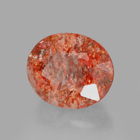 1.70 ct Orange Sunstone Stone, Natural Sunstone in Oval Facet Shape for Sale