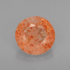 1.96 ct Orange Sunstone Gemstone, Sunstone Gem in Round Facet Shape for Sale.