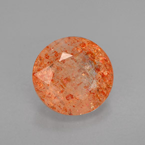 1.96 ct Orange Sunstone Stone, Natural Sunstone in Round Facet Shape for Sale