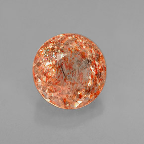 1.41 ct Orange Sunstone Stone, Natural Sunstone in Round Facet Shape for Sale