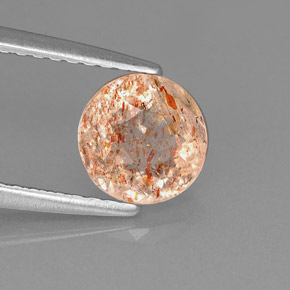 1.11 ct Orange Sunstone Stone, Natural Sunstone in Round Facet Shape for Sale