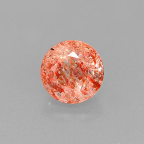 1.00 ct Orange Sunstone Gemstone, Sunstone Gem in Round Facet Shape for Sale.