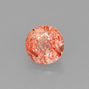 1.00 ct Orange Sunstone Stone, Natural Sunstone in Round Facet Shape for Sale