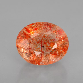 1.83 ct Orange Sunstone Gemstone, Sunstone Gem in Oval Facet Shape for Sale.