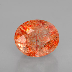 1.83 ct Orange Sunstone Stone, Natural Sunstone in Oval Facet Shape for Sale