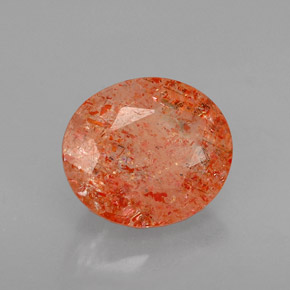 1.69 ct Orange Sunstone Stone, Natural Sunstone in Oval Facet Shape for Sale
