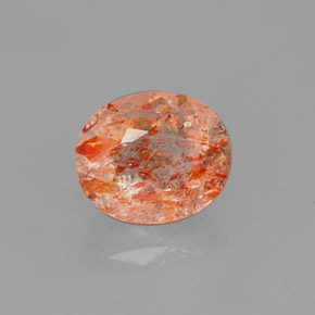 1.58 ct Orange Sunstone Stone, Natural Sunstone in Oval Facet Shape for Sale