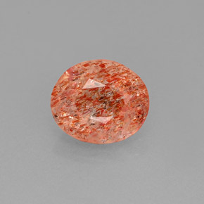 1.46 ct Orange Sunstone Gemstone, Sunstone Gem in Oval Facet Shape for Sale.