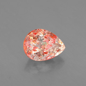 0.98 ct Orange Sunstone Stone, Natural Sunstone in Pear Facet Shape for Sale