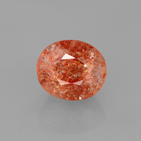 1.94 ct Orange Sunstone Gemstone, Sunstone Gem in Oval Facet Shape for Sale.