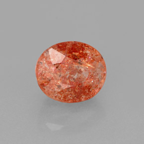 1.94 ct Orange Sunstone Stone, Natural Sunstone in Oval Facet Shape for Sale