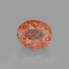 1.88 ct Orange Sunstone Gemstone, Sunstone Gem in Oval Facet Shape for Sale.