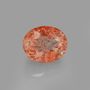 1.88 ct Orange Sunstone Stone, Natural Sunstone in Oval Facet Shape for Sale