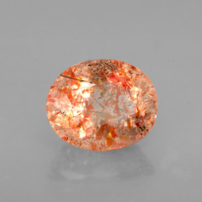 1.52 ct Orange Sunstone Stone, Natural Sunstone in Oval Facet Shape for Sale