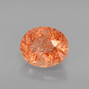 1.58 ct Orange Sunstone Stone, Natural Sunstone in Oval Facet Shape for Sale