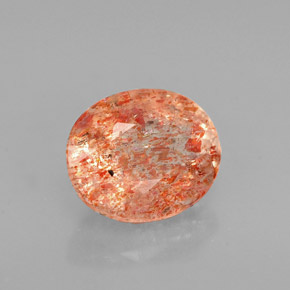 1.65 ct Orange Sunstone Stone, Natural Sunstone in Oval Facet Shape for Sale