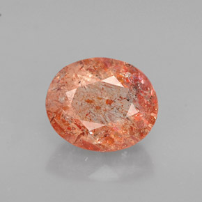 1.62 ct Orange Sunstone Gemstone, Sunstone Gem in Oval Facet Shape for Sale.
