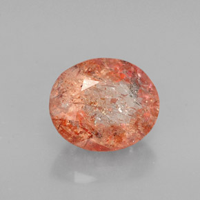 1.62 ct Orange Sunstone Stone, Natural Sunstone in Oval Facet Shape for Sale