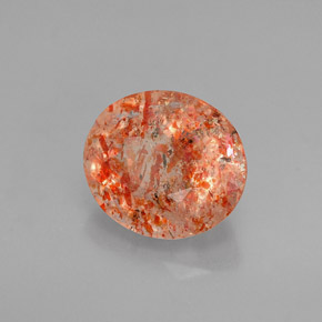 1.56 ct Orange Sunstone Stone, Natural Sunstone in Oval Facet Shape for Sale
