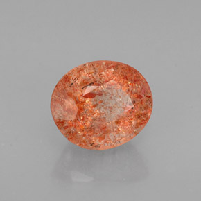 1.46 ct Orange Sunstone Stone, Natural Sunstone in Oval Facet Shape for Sale
