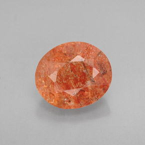 1.14 ct Orange Sunstone Gemstone, Sunstone Gem in Oval Facet Shape for Sale.