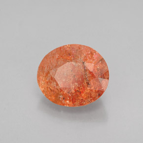 1.14 ct Orange Sunstone Stone, Natural Sunstone in Oval Facet Shape for Sale