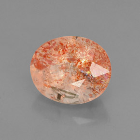 1.41 ct Orange Sunstone Stone, Natural Sunstone in Oval Facet Shape for Sale