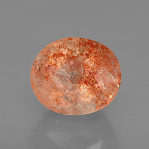 1.68 ct Orange Sunstone Stone, Natural Sunstone in Oval Facet Shape for Sale