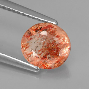 1.26 ct Orange Sunstone Stone, Natural Sunstone in Oval Facet Shape for Sale