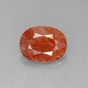 5.96 ct Orange Sunstone Gemstone, Sunstone Gem in Oval Facet Shape for Sale.