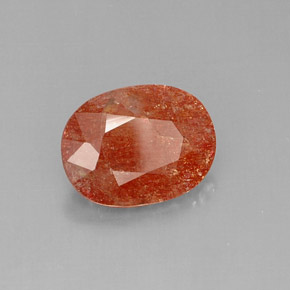 5.96 ct Orange Sunstone Stone, Natural Sunstone in Oval Facet Shape for Sale