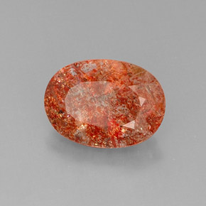 7.67 ct Orange Sunstone Stone, Natural Sunstone in Oval Facet Shape for Sale