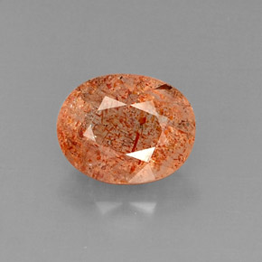 3.85 ct Orange Sunstone Gemstone, Sunstone Gem in Oval Facet Shape for Sale.